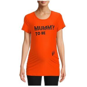 Time and Tru Women’s Small Maternity Mummy Halloween Graphic T-Shirt ruched side